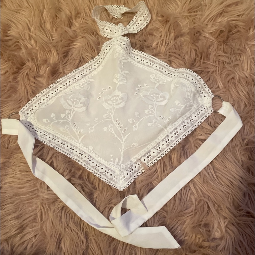 Forever21 floral white top
